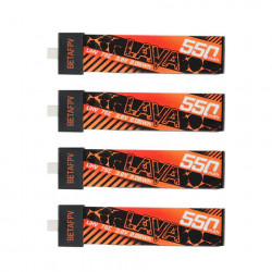 BETAFPV LAVA 1S 550mAh 75C Battery 4-Pack for Meteor75/Cetus Pro/Cetus X