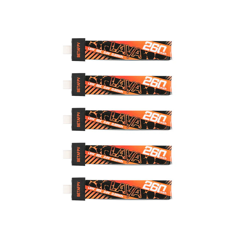 BETAFPV LAVA 1S 260mah 80C Battery 5-Pack for Meteor65 Air65