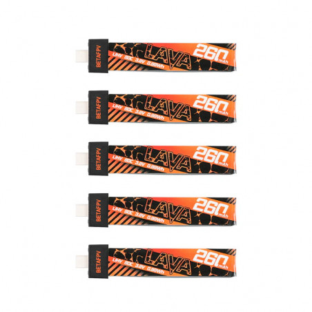 BETAFPV LAVA 1S 260mah 80C Battery 5-Pack for Meteor65 Air65