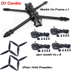 MARK4 7inch 295mm Wheelbase Carbon Fiber Frame 5mm Arm 2807 1300KV Brushless Motor 7inch propeller For FPV 7" Long Range Drone